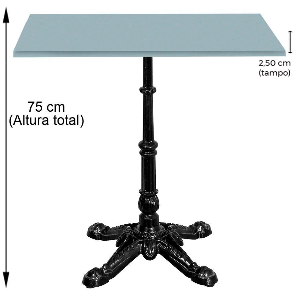 Base De Mesa Apus Em Ferro Preto 75 Cm (alt) Tampo Mdp Quadrado Cinza 80 Cm (larg) X 2,5 Cm (alt) - 4