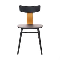 Kit 2 Cadeiras Analu Rivatti 42cm (largura) Assento E Encosto Pp Preto Detalhe Em Pu Marrom Base Aço - 3