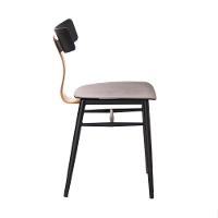 Kit 2 Cadeiras Analu Rivatti 42cm (largura) Assento E Encosto Pp Preto Detalhe Em Pu Marrom Base Aço