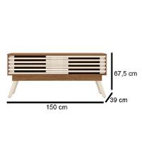 Aparador Bancada Para Sala Frizz 1.5 - 7 Decor Calacata E Off White - 3