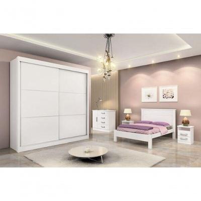 Guarda Roupa Casal Cancun 2 Portas 6 Gavetas branco MDF Dedoro Móveis