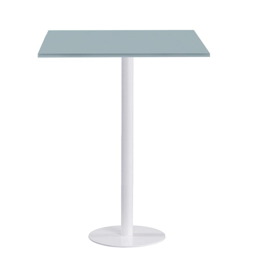 Mesa Pisa Beta Bistrô Fratini 107,50cm (a) Disco Redondo Branco Tampo Mdp Quadrado Cinza 80cm (l) - 1