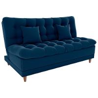 Sofa Cama 2 Lugares 185 Cm Duda Veludo E433 Milani Store Azul - 1