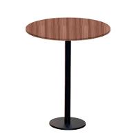 Mesa Pisa Beta Bistrô Fratini 107,50cm (a) Disco Redondo Preto Tampo Mdp Redondo Walnut 70cm (l) - 1