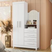 Cômoda New Capri 2 Portas E 4 Gavetas Quadriflex Branco Com Espelho - Móveis Albatroz Branco - 2