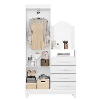 Cômoda New Capri 2 Portas E 4 Gavetas Quadriflex Branco Com Espelho - Móveis Albatroz Branco - 3