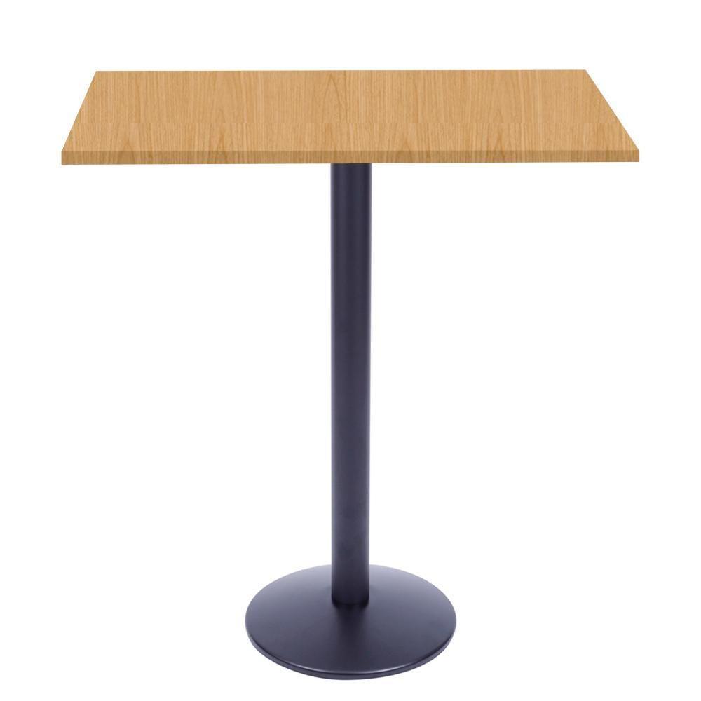 Mesa Bistrô Zeta Ferro Preto 111,50 Cm Alt Base Disco Tampo Mdp Quadrado 60 Cm Larg X 2,50 Cm Samba - 1