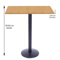 Mesa Bistrô Zeta Ferro Preto 111,50 Cm Alt Base Disco Tampo Mdp Quadrado 60 Cm Larg X 2,50 Cm Samba