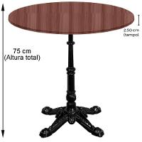 Base De Mesa Apus Em Ferro Preto 75 Cm (alt) Tampo Mdp Redondo Walnut 80 Cm (larg) X 2,50 Cm (alt) - 3