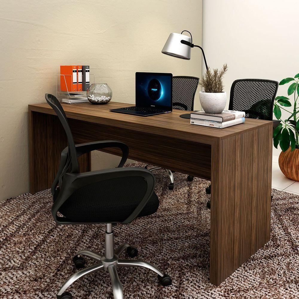 Mesa Para Escritório Escrivaninha 180 Cm Nogal - 8