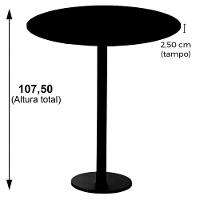 Mesa Pisa Beta Bistrô Fratini 107,50cm (a) Disco Redondo Inox Tampo Mdp Redondo Samba 80cm (l) - 6