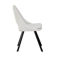 Kit 2 Cadeiras Nora Rivatti 48 Cm (largura) Estofado Em Tecido Off White Base Aço Preto Pintado à Pó - 3