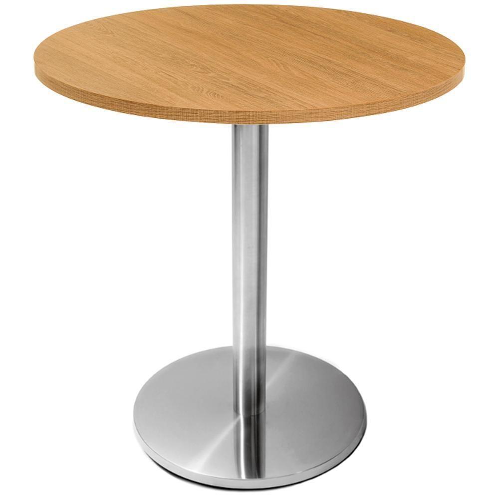 Mesa Beta Inox 75 Cm (altura) Disco Redondo Tampo Mdp Redondo 80 Cm (larg) X 2,50 Cm (alt) Samba - 1