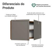 Armário Aéreo 120 Cm 2 Portas Vik Madesa Rustic/cinza - 3