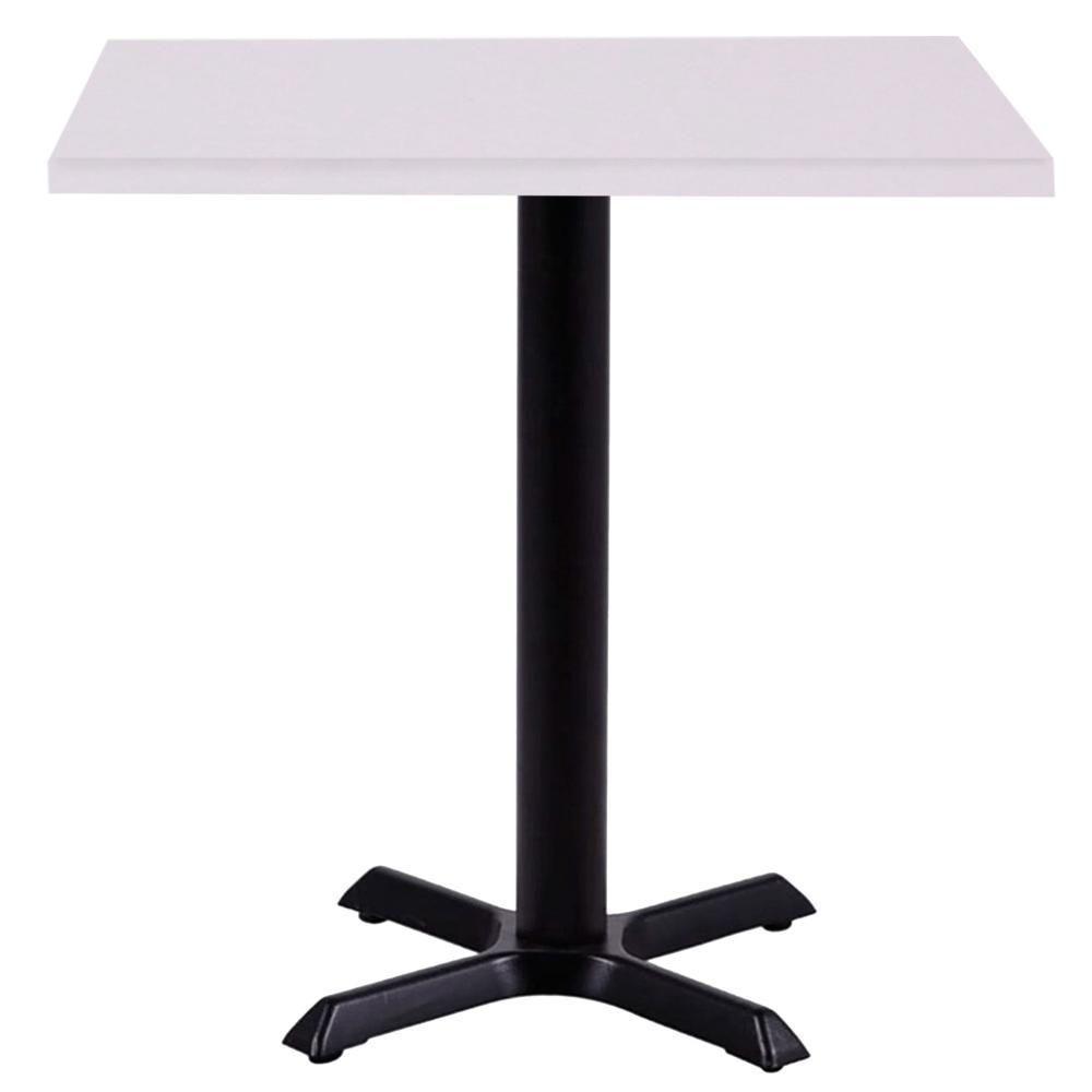 Mesa ômega Ferro Preto 74 Cm (alt) Base Em X Tampo Mdp Quadrado 60 Cm (larg) X 2,50 Cm (alt) Branco - 1