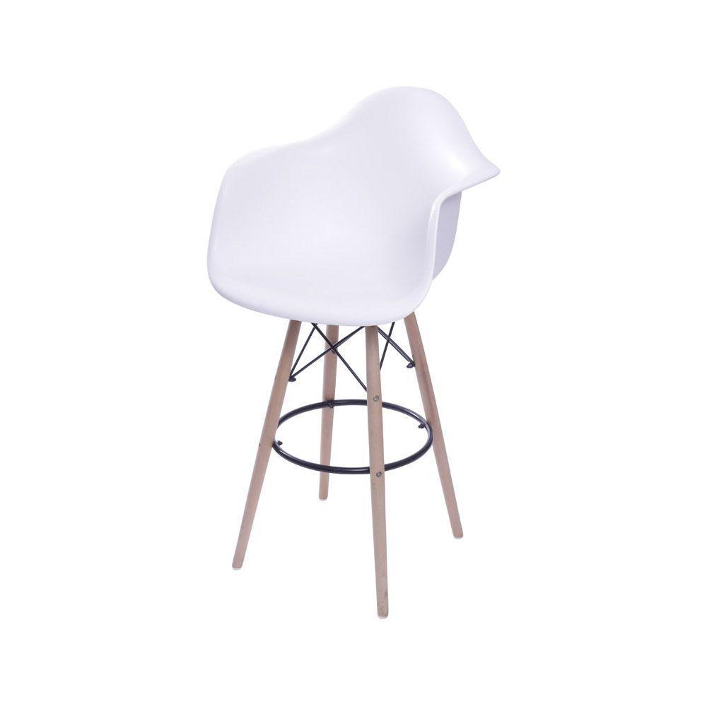 Banqueta Eames Dkr Com Braço Branco - 1