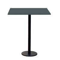 Mesa Pisa Beta Bistrô Fratini 107,50cm (a) Disco Redondo Preto Tampo Mdp Quadrado Grafito 80cm (l) - 1