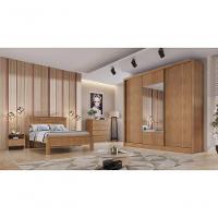 Guarda Roupa Casal Com Espelho 3 Portas 8 Gavetas - Arezzo Plus-cumaru - Móveis Novo Horizonte - 1