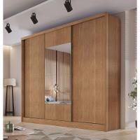 Guarda Roupa Casal Com Espelho 3 Portas 8 Gavetas - Arezzo Plus-cumaru - Móveis Novo Horizonte - 2