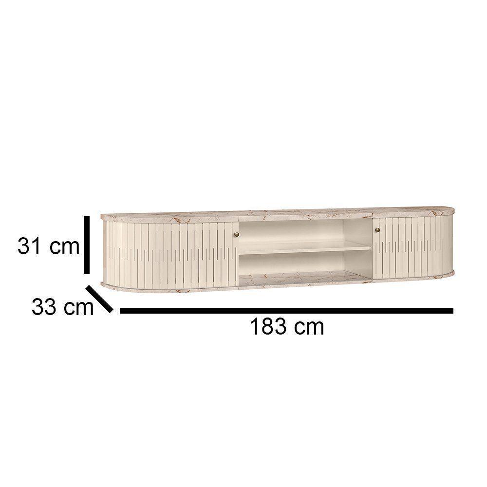 Rack Suspenso Para Sala Algarve - 7 Decor Calacata E Off White - 5