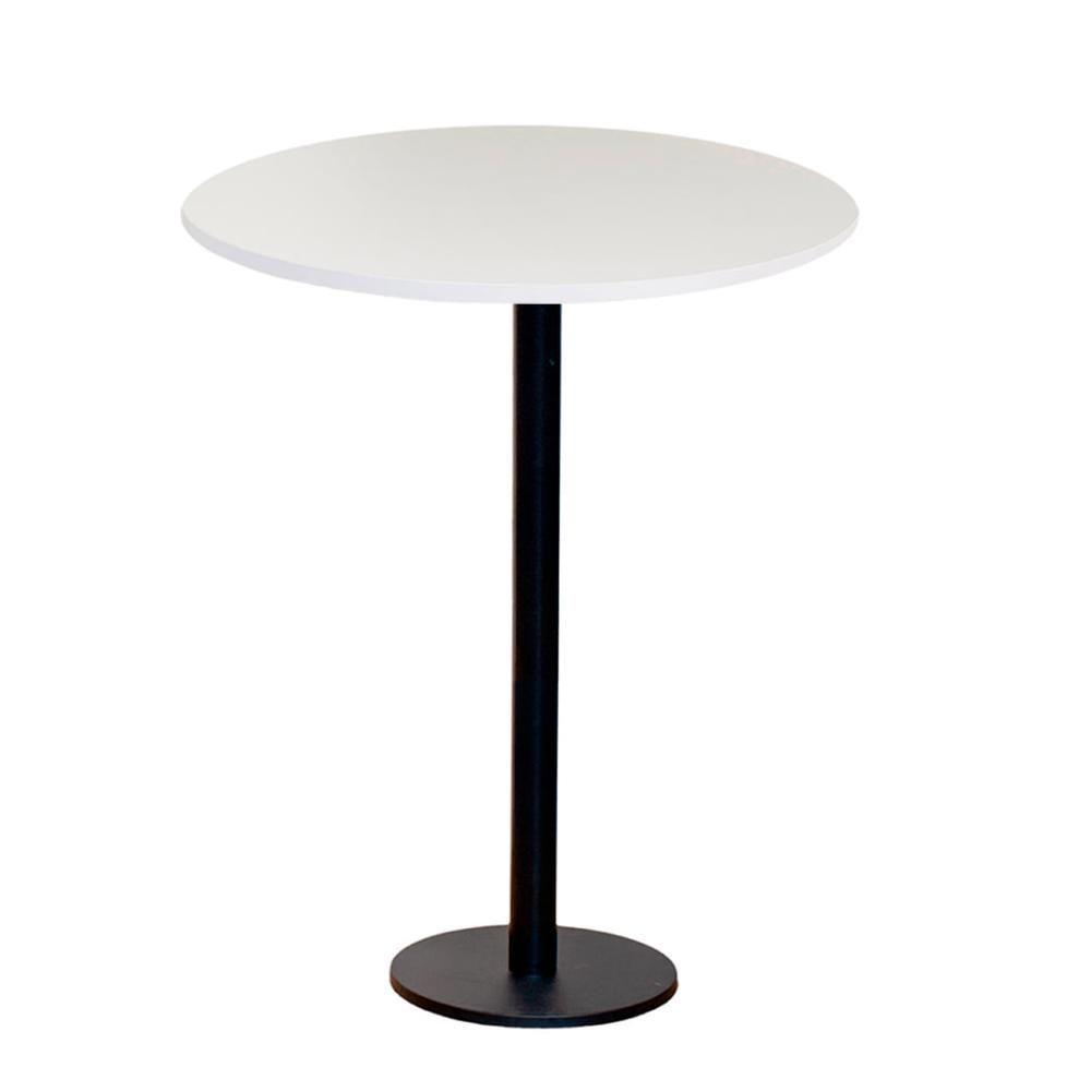 Mesa Pisa Beta Bistrô Fratini 107,50cm (a) Disco Redondo Preto Tampo Mdp Redondo Branco 70cm (l) - 1