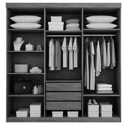 Guarda Roupa Solteiro 6 Portas 3 Gavetas Ubatuba-neve Star Móveis