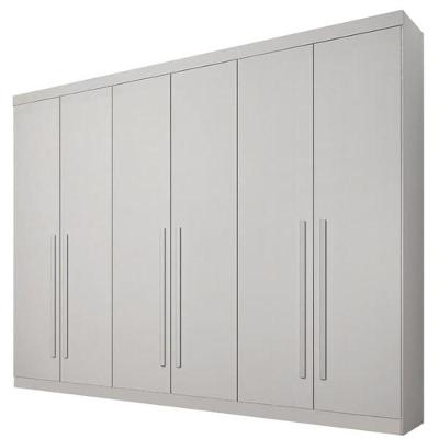Guarda Roupa Casal Uberaba-neve 6 Portas 4 Gavetas neve MDF