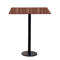 Mesa Pisa Beta Bistrô Fratini 107,50cm (a) Disco Redondo Preto Tampo Mdp Quadrado Walnut 70cm (l) - 1