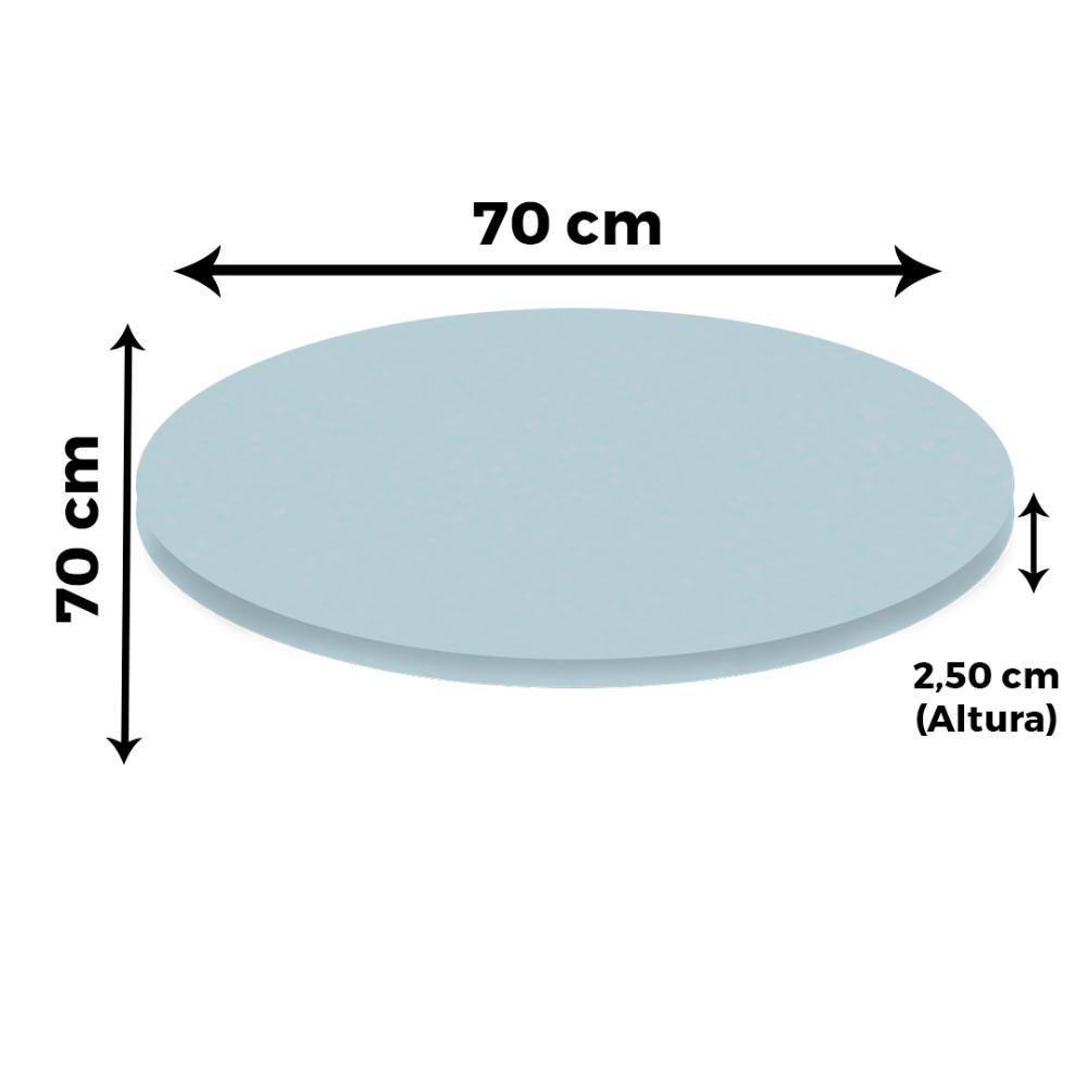 Base De Mesa Apus Em Ferro Preto 75 Cm (alt) Tampo Mdp Redondo Cinza 70 Cm (larg) X 2,5 Cm (alt) - 6