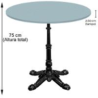 Base De Mesa Apus Em Ferro Preto 75 Cm (alt) Tampo Mdp Redondo Cinza 70 Cm (larg) X 2,5 Cm (alt) - 5