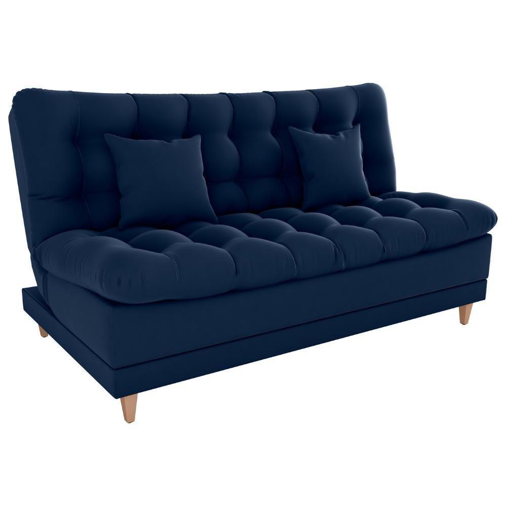 Sofa Cama 2 Lugares 185 Cm Duda Veludo Maserati Milani Store Azul - 1