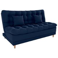 Sofa Cama 2 Lugares 185 Cm Duda Veludo Maserati Milani Store Azul - 1
