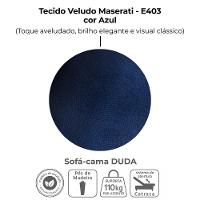 Sofa Cama 2 Lugares 185 Cm Duda Veludo Maserati Milani Store Azul - 5