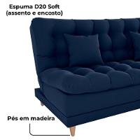 Sofa Cama 2 Lugares 185 Cm Duda Veludo Maserati Milani Store Azul - 7