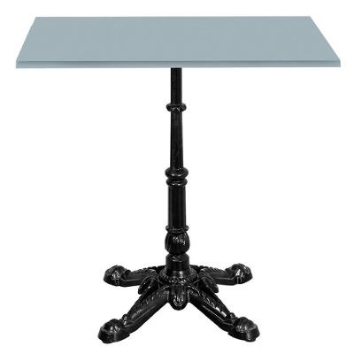 Base De Mesa Apus Em Ferro Preto 75 Cm (alt) Tampo Mdp Quadrado Cinza 70 Cm (larg) X 2,5 Cm (alt)