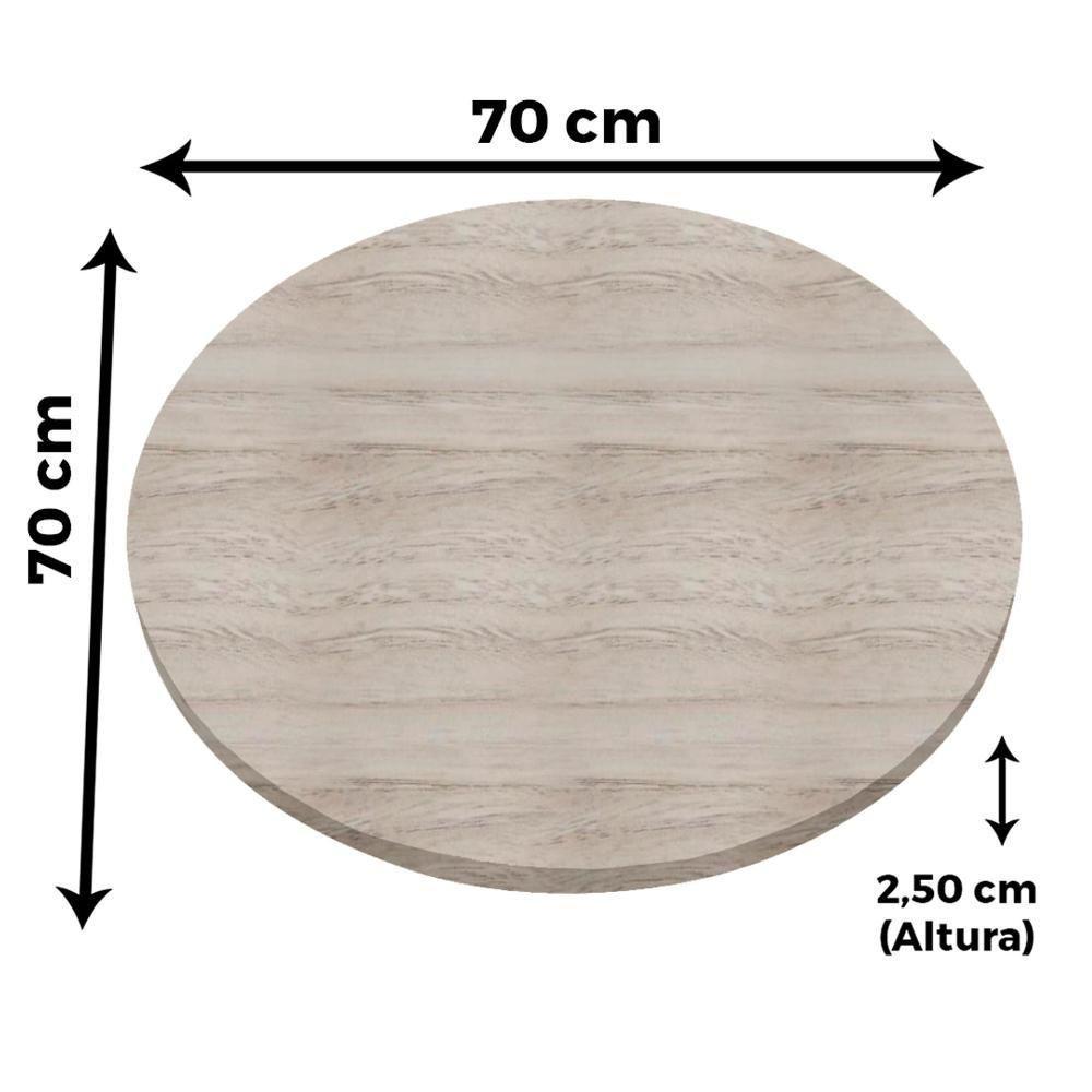 Base De Mesa Apus Em Ferro Preto 75 Cm (alt) Tampo Mdp Redondo Castanheira 70cm (larg) X 2,5cm Alt - 3