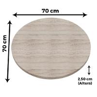 Base De Mesa Apus Em Ferro Preto 75 Cm (alt) Tampo Mdp Redondo Castanheira 70cm (larg) X 2,5cm Alt - 3