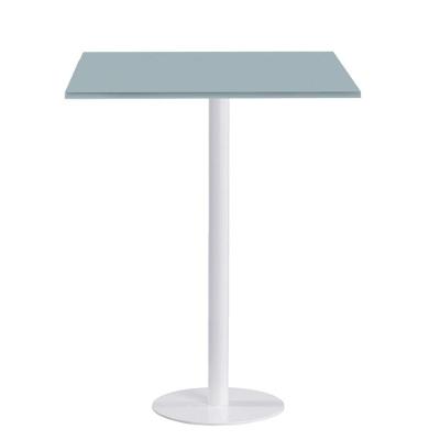 Mesa Pisa Beta Bistrô Fratini 107,50cm (a) Disco Redondo Branco Tampo Mdp Quadrado Cinza 60cm (l)