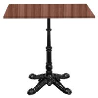 Base De Mesa Apus Em Ferro Preto 75 Cm (alt) Tampo Mdp Quadrado Walnut 80 Cm (larg) X 2,5 Cm (alt) - 1