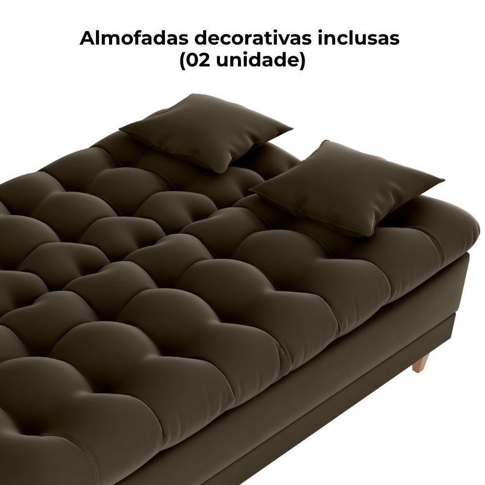 Sofa Cama 2 Lugares 185 Cm Duda Veludo Maserati Milani Store Marrom - 6