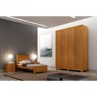 Guarda Roupa Solteiro 4 Portas 2 Gavetas - Canadá-cinamomo - Leifer Móveis - 1