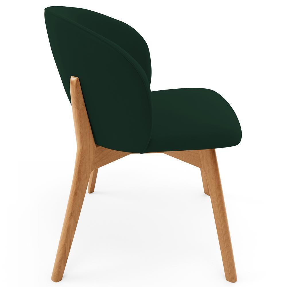 Kit 04 Cadeiras De Jantar E Estar Living Estofada Mia L02 Suede Verde Musgo - Lyam Decor - 6