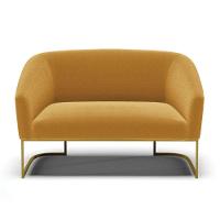 Sofá 2 Lugares Namoradeira Industrial Dourado Stella Bouclê D03 - D'rossi Mostarda - 5