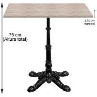 Base De Mesa Apus Em Ferro Preto 75 Cm (alt) Tampo Mdp Quadrado Castanheira 70cm (larg) X 2,5cm Alt