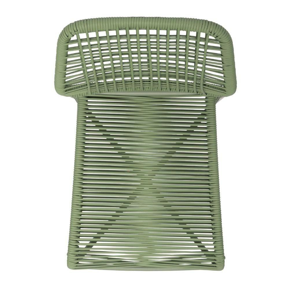 Kit 4 Cadeiras Empilhável Leme Fratini Aço Verde Assento E Encosto Trama De Corda Náutica Verde - 6