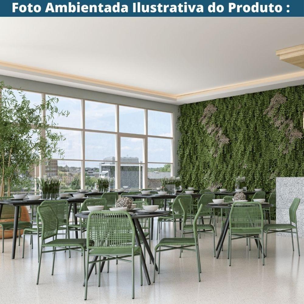 Kit 4 Cadeiras Empilhável Leme Fratini Aço Verde Assento E Encosto Trama De Corda Náutica Verde - 8