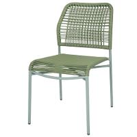 Kit 4 Cadeiras Empilhável Leme Fratini Aço Verde Assento E Encosto Trama De Corda Náutica Verde - 2