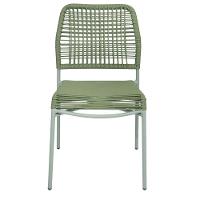 Kit 4 Cadeiras Empilhável Leme Fratini Aço Verde Assento E Encosto Trama De Corda Náutica Verde - 3