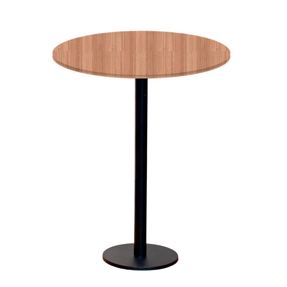 Mesa Pisa Beta Bistrô Fratini 107,50cm (a) Disco Redondo Preto Tampo Mdp Redondo Noce Nat 80cm (l) - 1