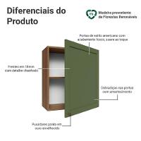 Armário Aéreo 60 Cm 1 Porta Vik Madesa Rustic/verde - 3